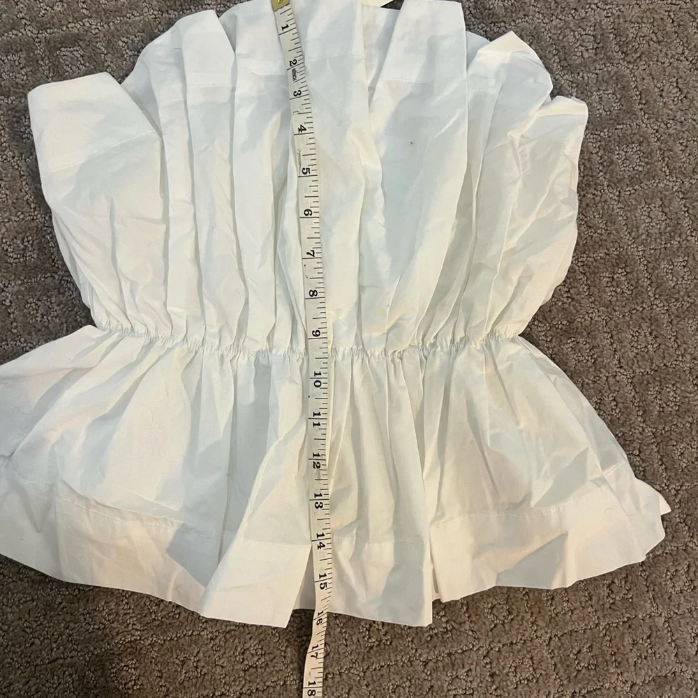 NWT Anthropologie White Smocked Ruffle Strapless Top - Size S - Perfect Bridal! - Picture 8 of 8